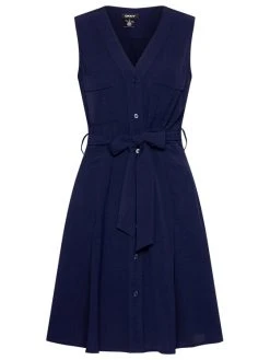 Φτηνός ✨ DKNY Γυναίκες Καθημερινά Φορέματα Φόρεμα καθημερινό DD1A7685 Σκούρο μπλε Regular Fit 🔥 -Ενδυματολογικός Παράδεισος Κατάστημα unnamed file 1043