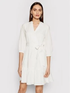 Φτηνός ⭐ DKNY Γυναίκες Καθημερινά Φορέματα Φόρεμα καθημερινό DD1BD345 Λευκό Regular Fit 😍