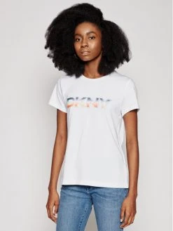 Προώθηση 💯 DKNY Γυναίκες T-shirts T-Shirt P1AVZDNA Λευκό Regular Fit ❤️