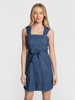 Το φθηνότερο 🌟 DKNY Γυναίκες Καθημερινά Φορέματα Φόρεμα καθημερινό DD2E3882 Μπλε Regular Fit 💯