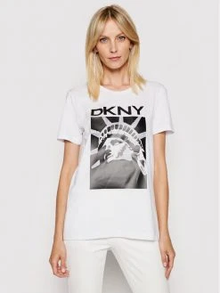 Προϋπολογισμός 🧨 DKNY Γυναίκες T-shirts T-Shirt P0DBYCNA Λευκό Regular Fit 😀