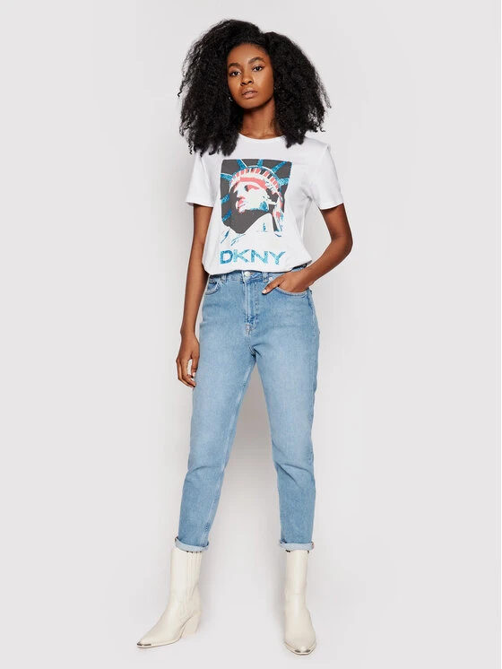 Προώθηση 🤩 DKNY Γυναίκες T-shirts T-Shirt P0DBFCNA Λευκό Regular Fit 🎉 4 Προώθηση 🤩 DKNY Γυναίκες T-shirts T-Shirt P0DBFCNA Λευκό Regular Fit 🎉 - Image 2