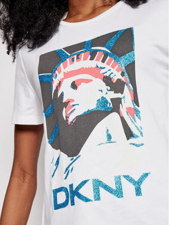 Προώθηση 🤩 DKNY Γυναίκες T-shirts T-Shirt P0DBFCNA Λευκό Regular Fit 🎉 6 Προώθηση 🤩 DKNY Γυναίκες T-shirts T-Shirt P0DBFCNA Λευκό Regular Fit 🎉 - Image 4