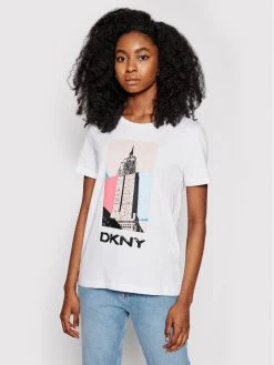 Αγορά 👍 DKNY Γυναίκες T-shirts T-Shirt P0DBGCNA Λευκό Regular Fit ❤️