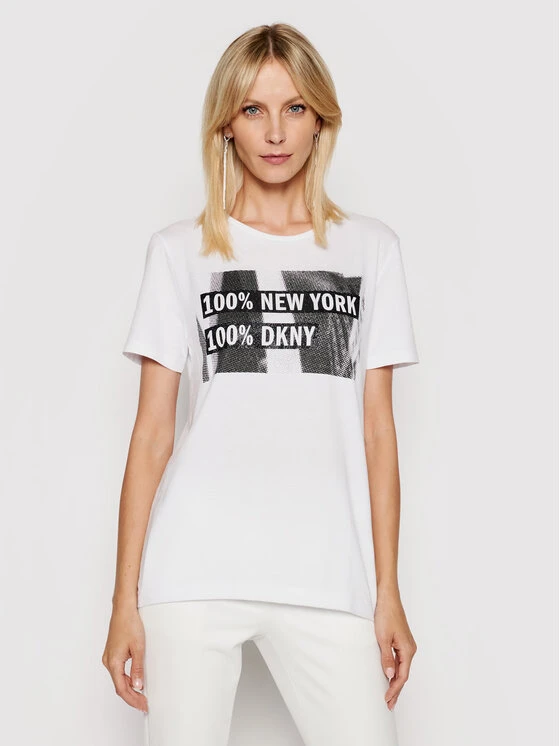 Νέος ⌛ DKNY Γυναίκες T-shirts T-Shirt P02HBCNA Λευκό Regular Fit 👍 3 Νέος ⌛ DKNY Γυναίκες T-shirts T-Shirt P02HBCNA Λευκό Regular Fit 👍