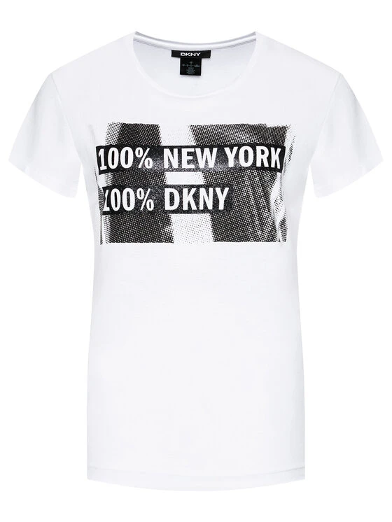 Νέος ⌛ DKNY Γυναίκες T-shirts T-Shirt P02HBCNA Λευκό Regular Fit 👍 7 Νέος ⌛ DKNY Γυναίκες T-shirts T-Shirt P02HBCNA Λευκό Regular Fit 👍 - Image 5