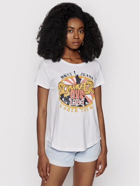Φτηνός 💯 DKNY Γυναίκες T-shirts T-Shirt E0EZYDFA Λευκό Regular Fit ✨ 3 Φτηνός 💯 DKNY Γυναίκες T-shirts T-Shirt E0EZYDFA Λευκό Regular Fit ✨