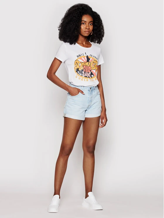 Φτηνός 💯 DKNY Γυναίκες T-shirts T-Shirt E0EZYDFA Λευκό Regular Fit ✨ 4 Φτηνός 💯 DKNY Γυναίκες T-shirts T-Shirt E0EZYDFA Λευκό Regular Fit ✨ - Image 2