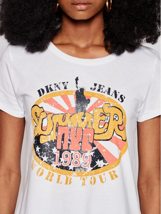 Φτηνός 💯 DKNY Γυναίκες T-shirts T-Shirt E0EZYDFA Λευκό Regular Fit ✨ 6 Φτηνός 💯 DKNY Γυναίκες T-shirts T-Shirt E0EZYDFA Λευκό Regular Fit ✨ - Image 4