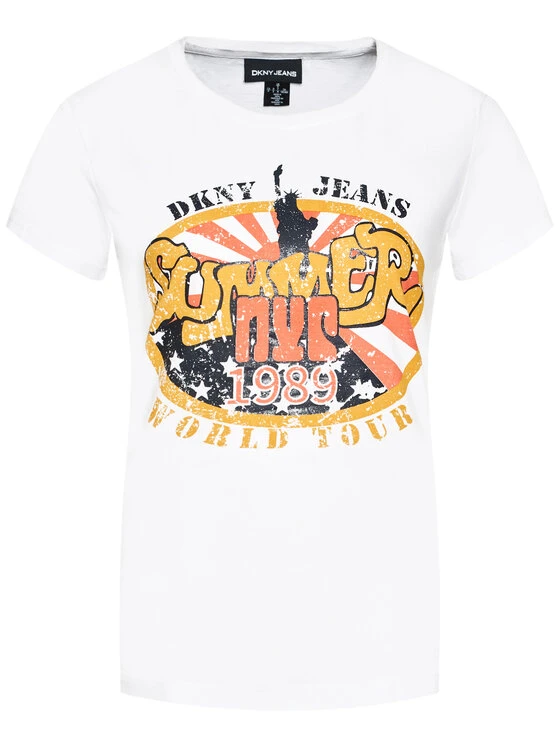 Φτηνός 💯 DKNY Γυναίκες T-shirts T-Shirt E0EZYDFA Λευκό Regular Fit ✨ 7 Φτηνός 💯 DKNY Γυναίκες T-shirts T-Shirt E0EZYDFA Λευκό Regular Fit ✨ - Image 5