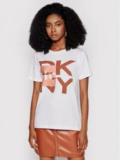 Εξοδος 🔥 DKNY Γυναίκες T-shirts T-Shirt P0EBCCNA Λευκό Regular Fit 🌟