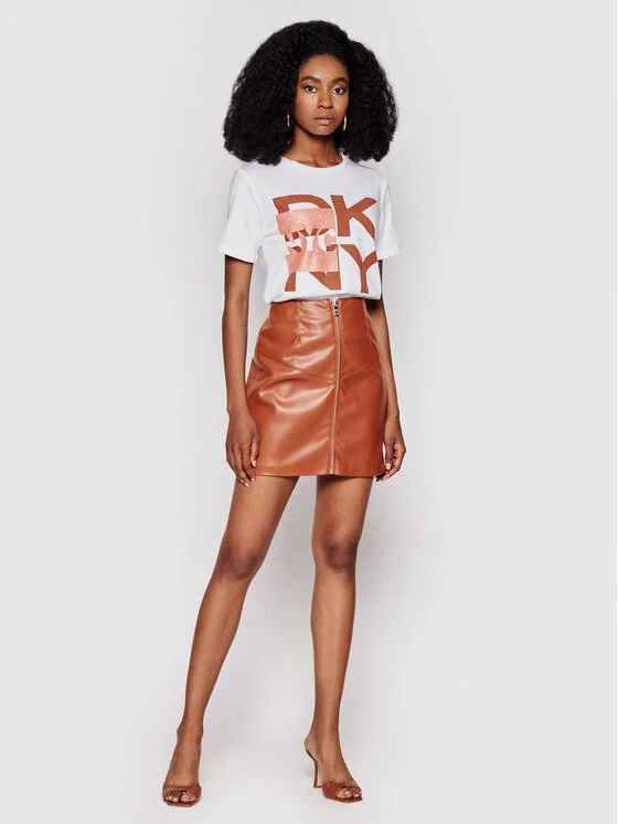 Εξοδος 🔥 DKNY Γυναίκες T-shirts T-Shirt P0EBCCNA Λευκό Regular Fit 🌟 4 Εξοδος 🔥 DKNY Γυναίκες T-shirts T-Shirt P0EBCCNA Λευκό Regular Fit 🌟 - Image 2