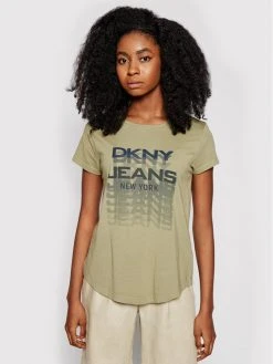 Flash Sale 😍 DKNY Γυναίκες T-shirts T-Shirt E0FZTDFA Πράσινο Regular Fit ⌛
