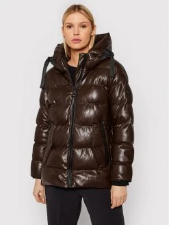 Προώθηση 🎁 DKNY Γυναίκες Χειμωνιάτικα Μπουφάν Μπουφάν πουπουλένιο DL1MUF63 Καφέ Regular Fit 👍