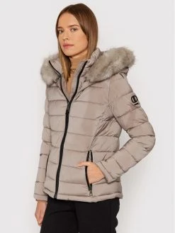 Καλύτερη πώληση 🎁 DKNY Γυναίκες Χειμωνιάτικα Μπουφάν Μπουφάν πουπουλένιο DL1MPG50 Μπεζ Regular Fit ✔️