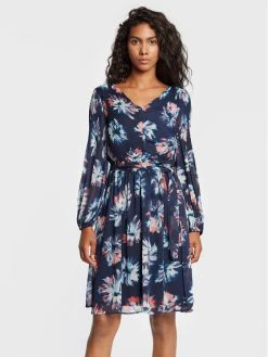 Εξοδος ✔️ DKNY Γυναίκες Καλοκαιρινά Φορέματα Φόρεμα καλοκαιρινό DD2FI910 Σκούρο μπλε Regular Fit 🥰