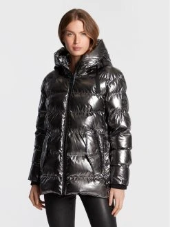 Εκπτωση ⭐ DKNY Γυναίκες Χειμωνιάτικα Μπουφάν Μπουφάν πουπουλένιο DL1MPF63 Ασημί Regular Fit 🔔