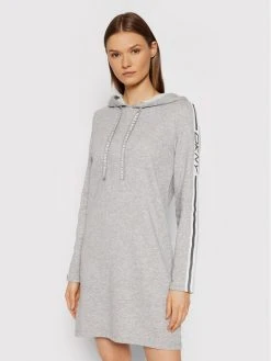 Ολοκαίνουργιο ✔️ DKNY Γυναίκες Πλεκτά Φορέματα Φόρεμα υφασμάτινο DD1G3218 Γκρι Regular Fit ⌛