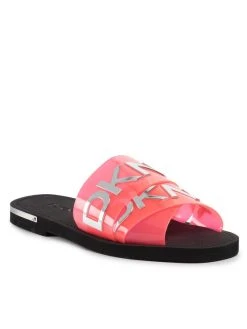 Νέος ⌛ DKNY Γυναίκες Παντόφλες Idalie Logo- Flat S K4121794 Ροζ 🎁