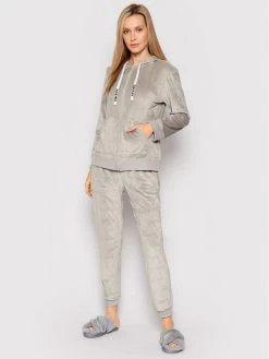 Το φθηνότερο 🔔 DKNY Γυναίκες Πιτζάμες Σετ Πιτζάμα YI3022450 Γκρι Regular Fit ⭐