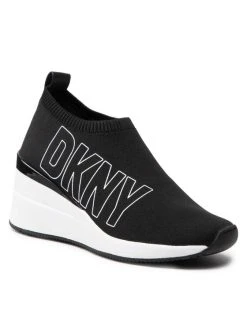 Καλύτερη πώληση 😀 Γυναίκες Αθλητικά DKNY-Pavi-Slip On Wedge Μαύρο ❤️