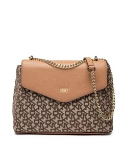 Best Pirce 😀 DKNY Γυναίκες Τσάντες Βραδινές Τσάντα Frankie Shoulder Bag R223FS55 Καφέ ⭐