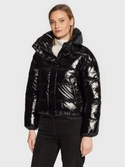 Εξοδος ⌛ DKNY Γυναίκες Χειμωνιάτικα Μπουφάν Μπουφάν πουπουλένιο P2MJ6016 Μαύρο Regular Fit ✨