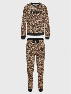 Εκπτωση 🛒 DKNY Γυναίκες Πιτζάμες Σετ Πιτζάμα YI2919259 Καφέ Regular Fit ⌛