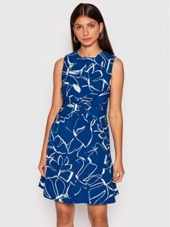 Τοπ 10 ⌛ DKNY Γυναίκες Καλοκαιρινά Φορέματα Φόρεμα καλοκαιρινό DD2ER926 Μπλε Regular Fit 😉