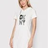 Φτηνός ❤️ DKNY Γυναίκες Καθημερινά Φορέματα Φόρεμα καθημερινό DD2A3218 Λευκό Regular Fit ✔️
