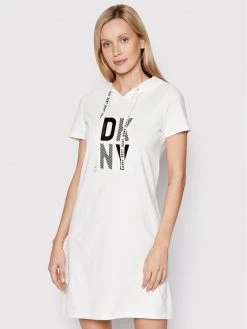 Φτηνός ❤️ DKNY Γυναίκες Καθημερινά Φορέματα Φόρεμα καθημερινό DD2A3218 Λευκό Regular Fit ✔️