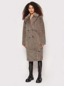 Προώθηση 🌟 DKNY Γυναίκες Γούνες & Πανωφόρια από προβιά Γούνα DL1MFG87 Γκρι Regular Fit 🥰