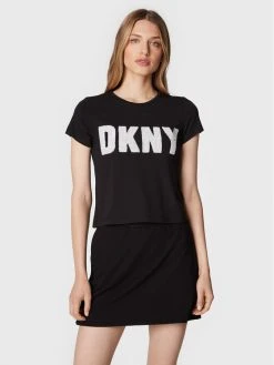 Best Pirce ✔️ DKNY Γυναίκες T-shirts T-Shirt P2FKHGWG Μαύρο Regular Fit ⭐
