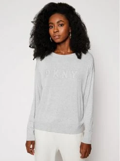 Νέος 🤩 DKNY Γυναίκες Μπλούζες & Μπλουζάκια Πιτζάμας Μπλούζα πιτζάμας YI3419330 Γκρι ⌛