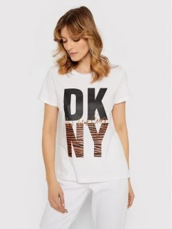 Καλύτερη πώληση 💯 DKNY Γυναίκες T-shirts T-Shirt P1HPVDNA Λευκό Regular Fit 😀