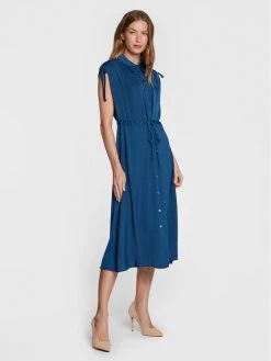 Νέος 🔥 DKNY Γυναίκες Φορέματα σε Στυλ Πουκάμισο & Σεμιζιέ Φόρεμα πουκάμισο DD2F3868 Σκούρο μπλε Regular Fit 👏