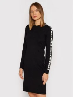 Καλύτερη πώληση 🔥 DKNY Γυναίκες Πλεκτά Φορέματα Φόρεμα υφασμάτινο DD1HN711 Μαύρο Regular Fit 🧨