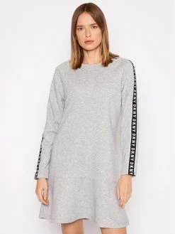 Προώθηση 🥰 DKNY Γυναίκες Πλεκτά Φορέματα Φόρεμα υφασμάτινο DD1GD244 Γκρι Relaxed Fit ❤️