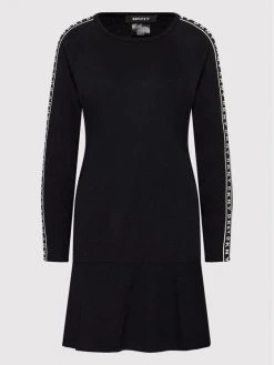 Best Pirce 💯 DKNY Γυναίκες Πλεκτά Φορέματα Φόρεμα υφασμάτινο DD1GD244 Μαύρο Relaxed Fit ❤️ -Ενδυματολογικός Παράδεισος Κατάστημα unnamed file 963